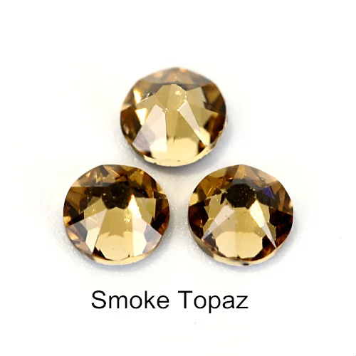 Smoked Topaz Стразы горячей фиксации, цветные, железные стразы, лучшее качество, 8 больших и 8 маленьких стразов, стразы горячей фиксации для свадебного платья F0059, 1440 шт - Цвет: Smoked Topaz