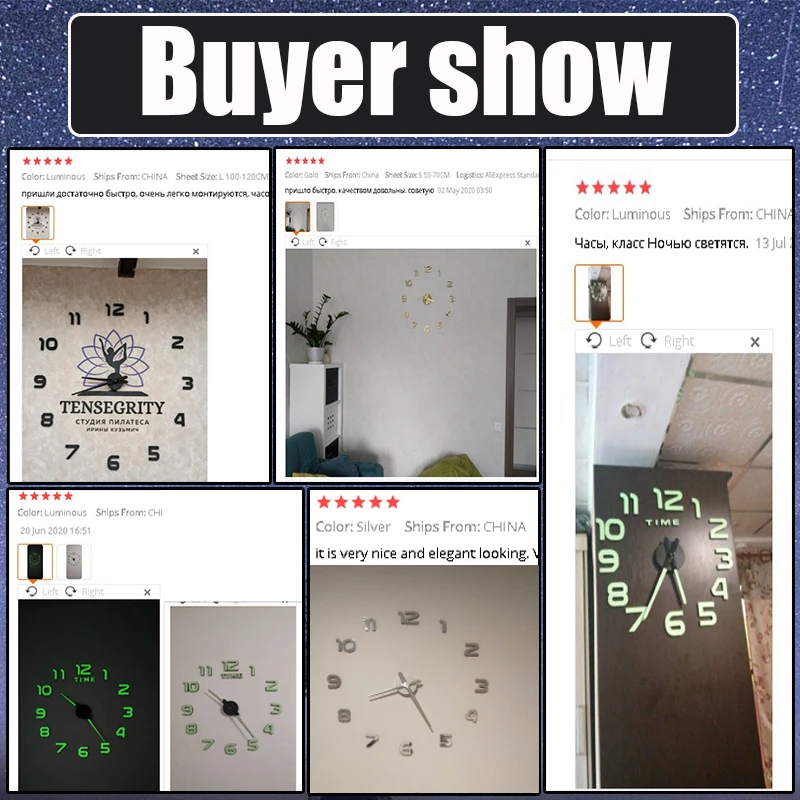 

2020 New Wall Clocks 3D DIY Clock Acrylic Mirror Stickers Home Decoration Living Room Quartz Needle Self Adhesive Hanging Watch