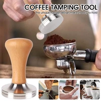 515358mm coffee tamper wooden handle barista espresso maker coffee powder hammer calibrated pressure tamper grinder handmade