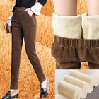 Плюшевые плотные повседневные брюки женские вельветовые Теплые брюки осень-зима 2021 шаровары с высокой талией брюки женские