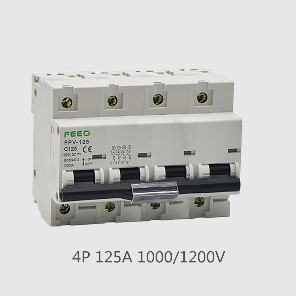 

4P DC Circuit Breaker 125A DC 1000V 1200V Solar Circuit breaker FOR PV System CE Certificate