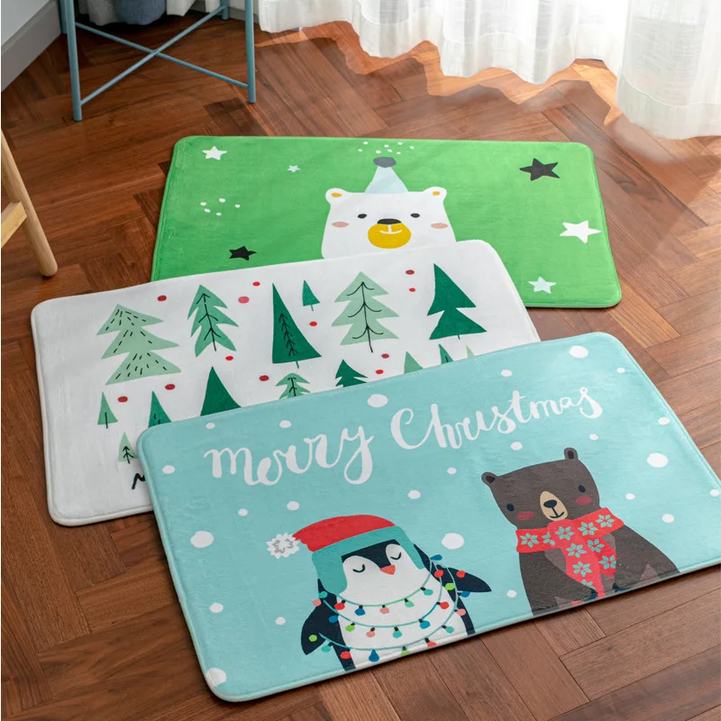 Мультяшный коврик с рождественским дизайном Коврик для двери свежий стиль милые
