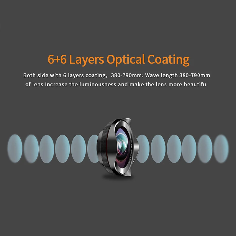 

L-816 Universal Mobile Phone Mirror 4K HD 0.6X Distortion-Free Wide-Angle Macro Lens