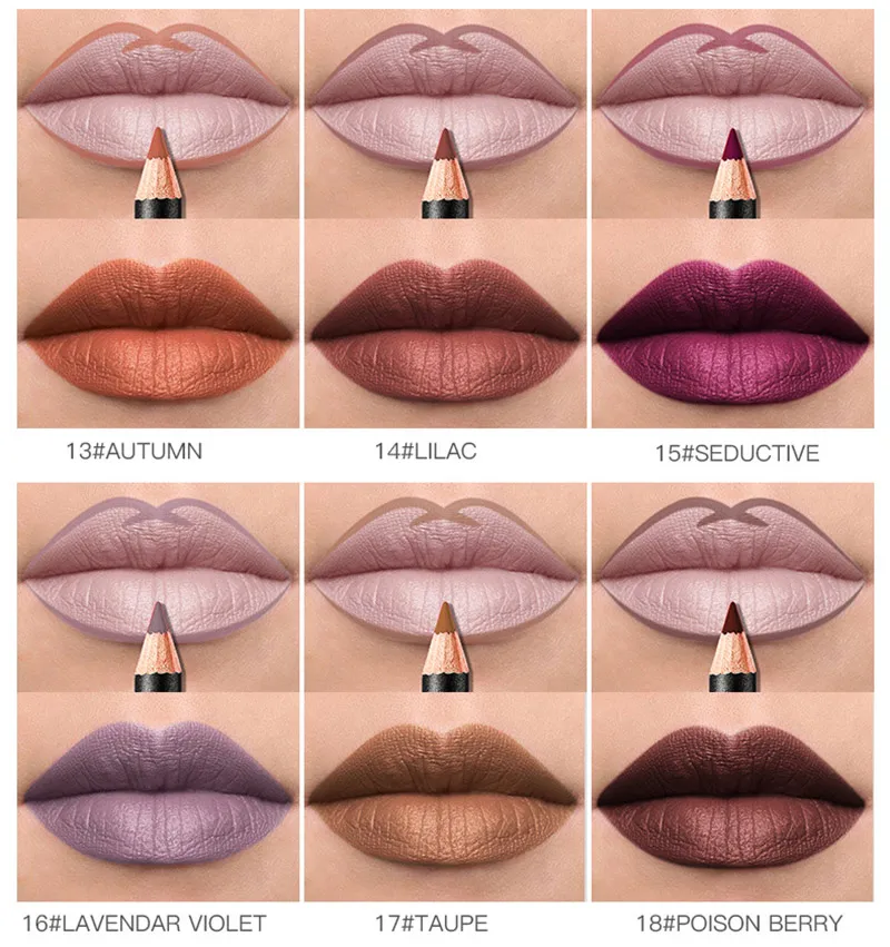 1 шт. Новинка Pudaier Lipliner Nude губная помада карандаш стойкий водонепроницаемый матовый для макияжа, косметика для губ 36 цветов