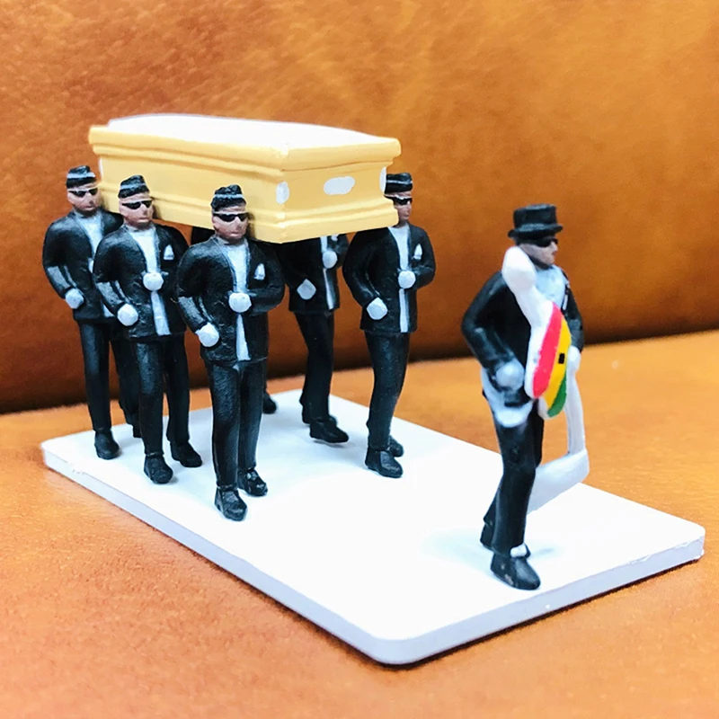 

Hot Cofin Dance Coffin Cosplay Ghana Black Dancing Team Figure Display Funny Dolls Toys for Adult Kids New