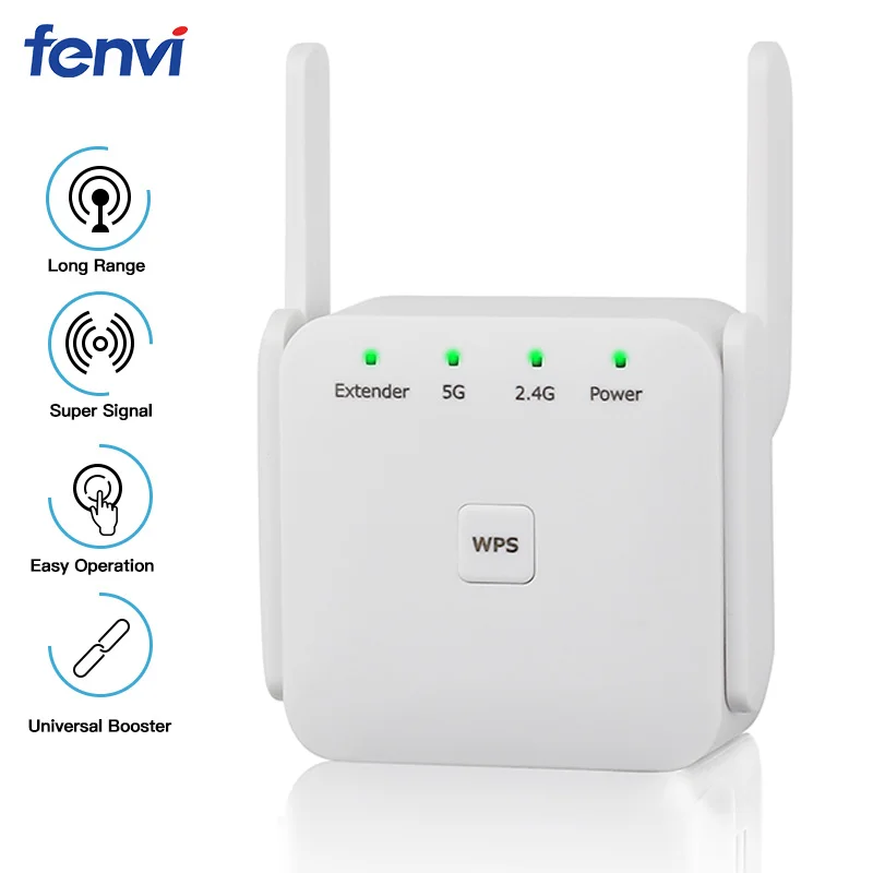 

5Ghz Wireless WiFi Repeater WiFi Range Extender Router 1200Mbps Wi-Fi Internet Signal Amplifier Repeater 5G 2.4Ghz Wifi Booster