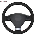 Замша черная, сшитая вручную, для Volkswagen VW Golf 5 (V), Golf Plus, Polo Jetta, Passat, вариант Tiguan, чехол рулевого колеса автомобиля