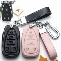 leather car remote key cover case keychain shell for chevrolet cruze spark camaro volt bolt trax malibu car styling accessories