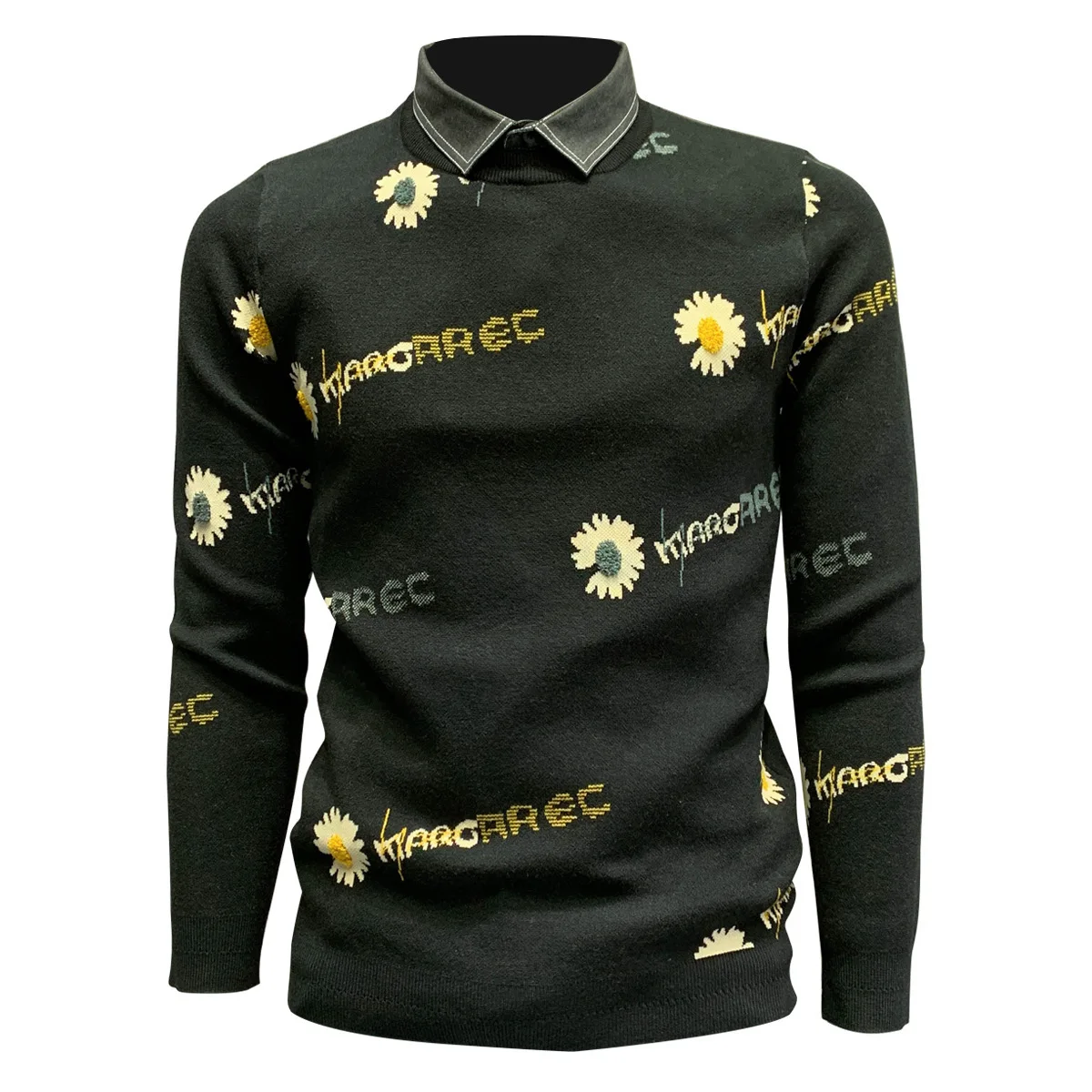 

Повседневный мужской свитер, приталенный трикотажный полосатый свитер с круглым вырезом, Осень-зима 2021, мужские свитера, пуловеры, Мужской ...