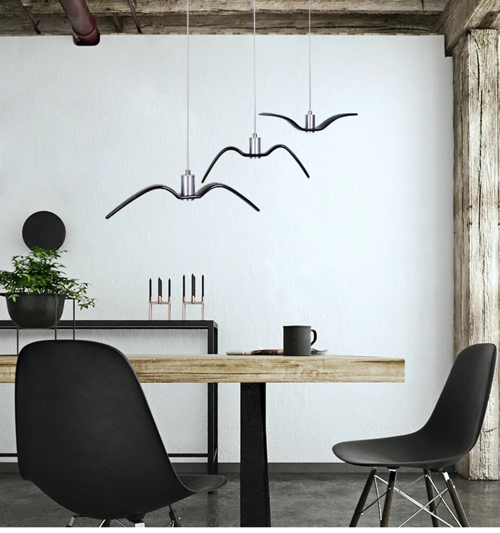 

Хит продаж 2021, простая современная черно-белая Подвесная лампа, люстра в виде чайки, лампа для бара, ресторана, кухни, подвесное освещение
