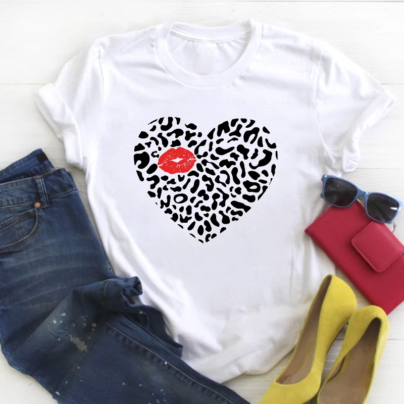 

Женская летняя футболка с леопардовым принтом, с принтом