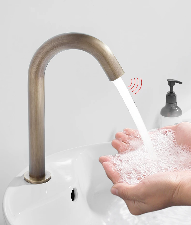 Robinet à Capteur De Mouvement Automatique En Acier Inoxydable Noir - Mains Libres Pour Cuisine Et Salle De Bain