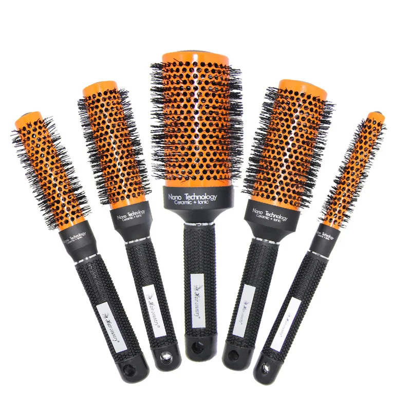 

Hairdresser Round Brush Hair Salon Blow Dry Hair Ceramic Brush High Temperature Resistant Ionic Round Brush Comb for 5 Sizes