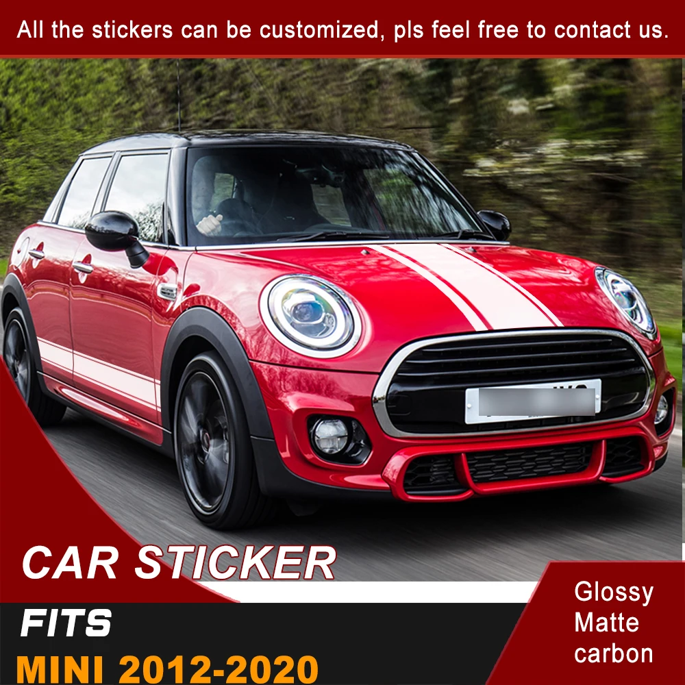 

Car Sticker Side Door Back door And Hood Racing Stripe Graphic Vinyl Car Decoration Decals Customized Fit For MINI 2012-2020