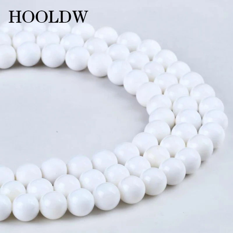 Бусины HOOLDW в виде ракушек натуральные белые круглые бусины россыпью из камня 4 мм