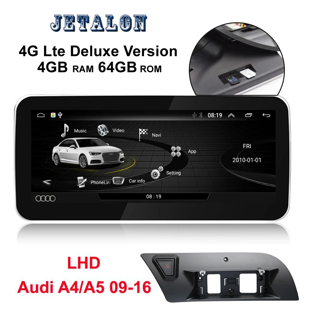 4G Deluxe Версия 4 + 64G Android 9 0 Автомобильный приемник GPS для Audi A4 A5 2009 2016 IPS Touch