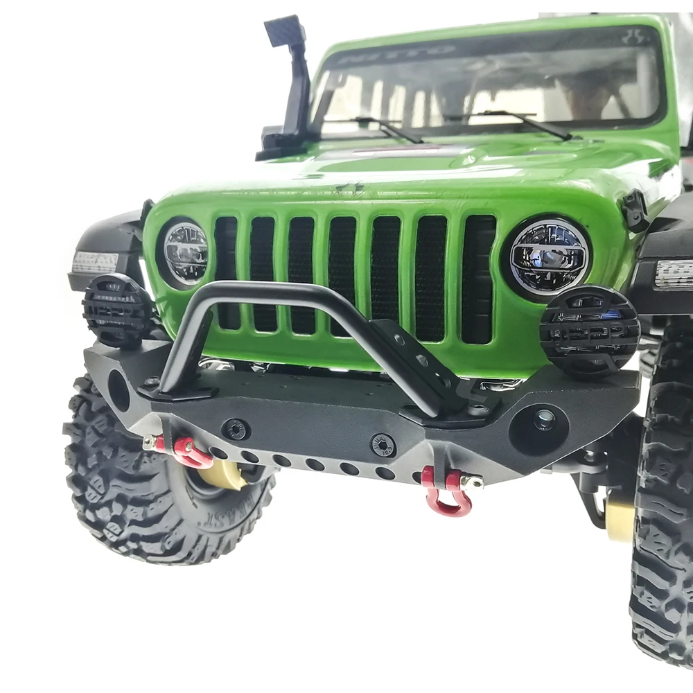 Металлический Stinger Передний Задний бампер с светодиодный лебедкой для 1/10 RC