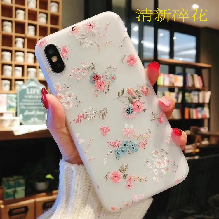 3D маленький цветочный тисненый чехол для телефона iPhone 11 Pro X XR XS Max 7 8 66Plus Роскошный