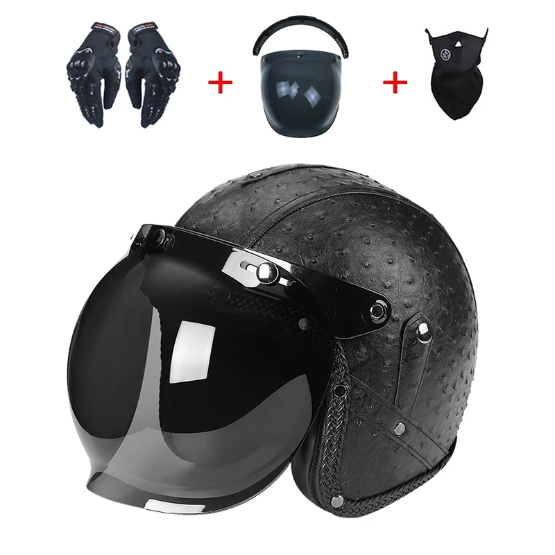 

Open Face 3/4 Helmet Motorcycle Mens Womens Vintage Retro Motorcycle Cascos De Motociclistas Casque Pilot Cafe Racer Capacete