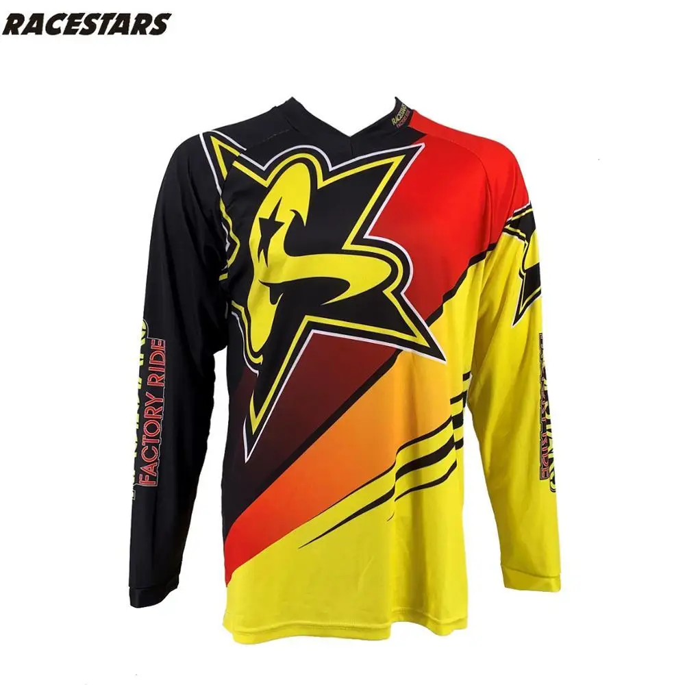 

RACESTARS 2020 Men DH MX Downhill motocross racing jersey motorcycle long sleeve offroad jersey Polyester Off Road Mountain