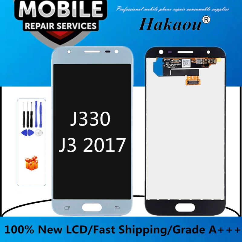 Оригинальный дисплей с регулировкой яркости для Pantalla Samsung J3 2017 J330 сменный ЖК