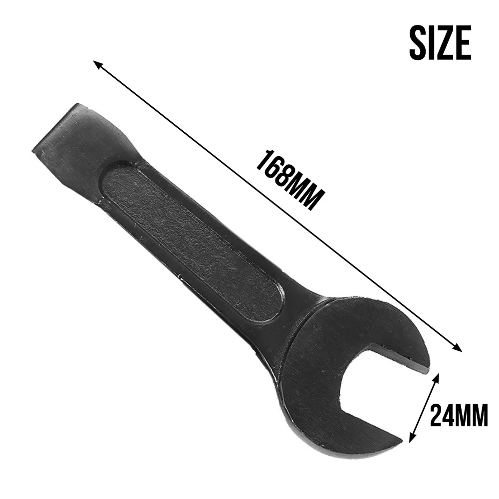 

1pc Large Vintage Black Steel Heavy Duty Single Open End Wrench Easy to Use