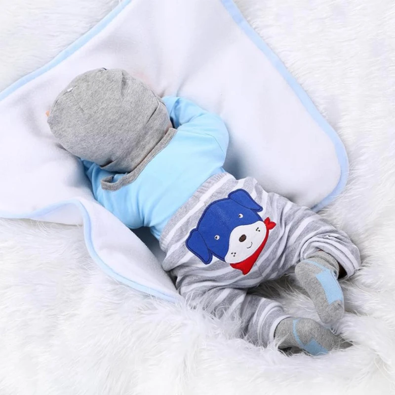 

55cm Looking Lifelike Realistic Baby Vinyl Silicone Newborn Care Toy for Children and the Elderly Xmas Gift Photography