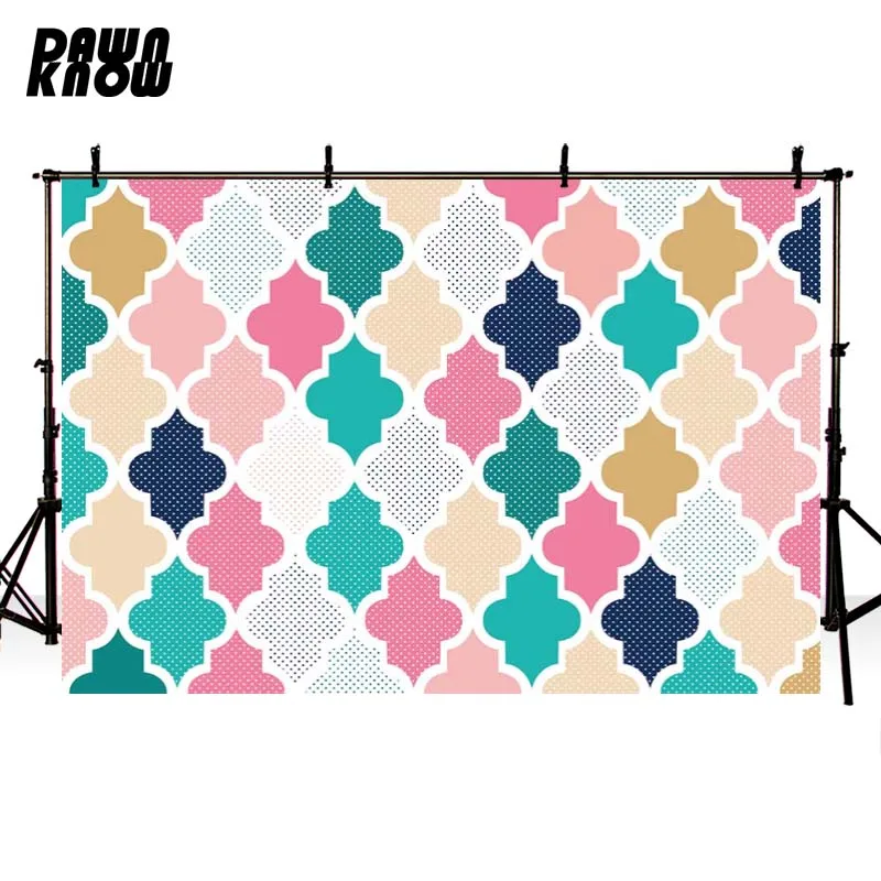 

DAWNKNOW Colorful Pattern Photography Background Backdrop Newborn Photocall Children Stage Photo Shoot Studio Customize GY440