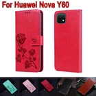 Чехол для телефона Huawei Nova Y60, чехол, бумажник, откидной кожаный защитный чехол с магнитной застежкой для карт для Huawei L29A, чехол, футляр