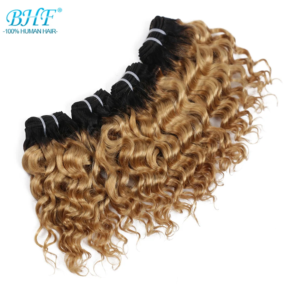 

Бразильские вьющиеся волосы BHF, волнистые пучки, 100% человеческие волосы, 4 пряди, 200 г, афро 1B 30, наращивание волос, волосы Remy, парик в стиле Боб