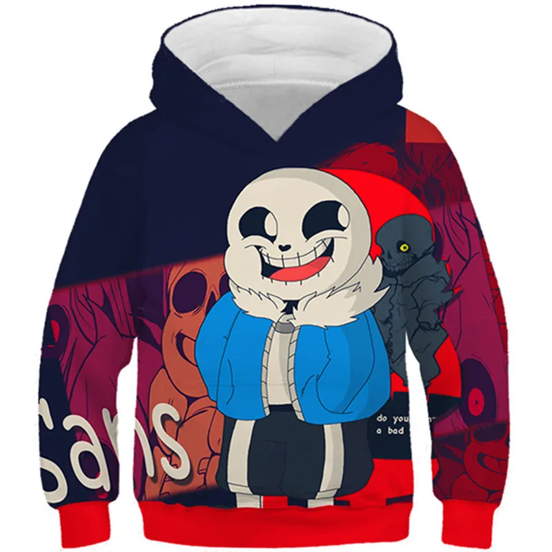 

Новинка, детские толстовки с капюшоном и 3d-рисунком в стиле Undertale Sans, милые аниме, детские модные пуловеры с капюшоном, топы