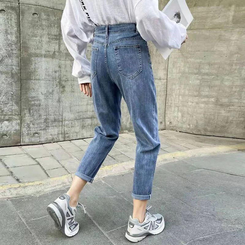 

2021 High Waist Women's Fashion Jeans Trousers For Female Mom Denim Pants For Girls