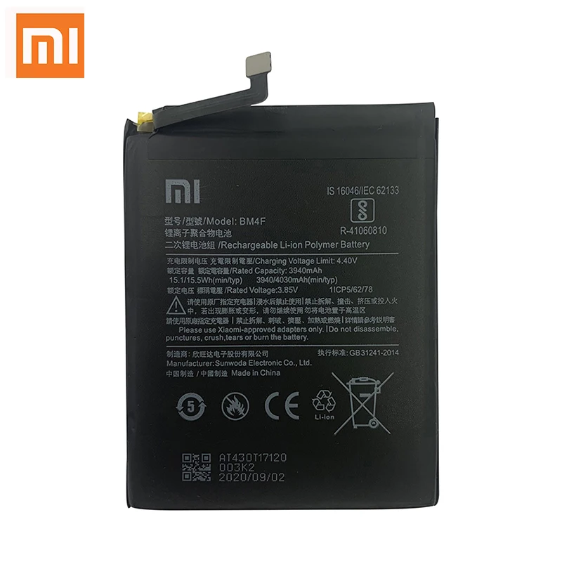 100 original xiao mi high quality bm4f 4030mah phone battery for xiaomi a3 cc9 cc9e mi9 lite replacement batteries bateria free global shipping