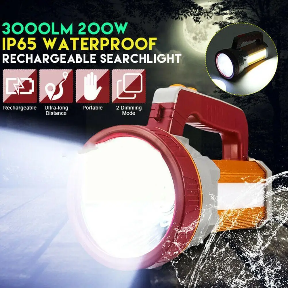 

Outdoor Portable Flashlight Powerful Battery Searchlight Night Emergency Night Running Camping Flashlight Searchlight Fishi H3R4