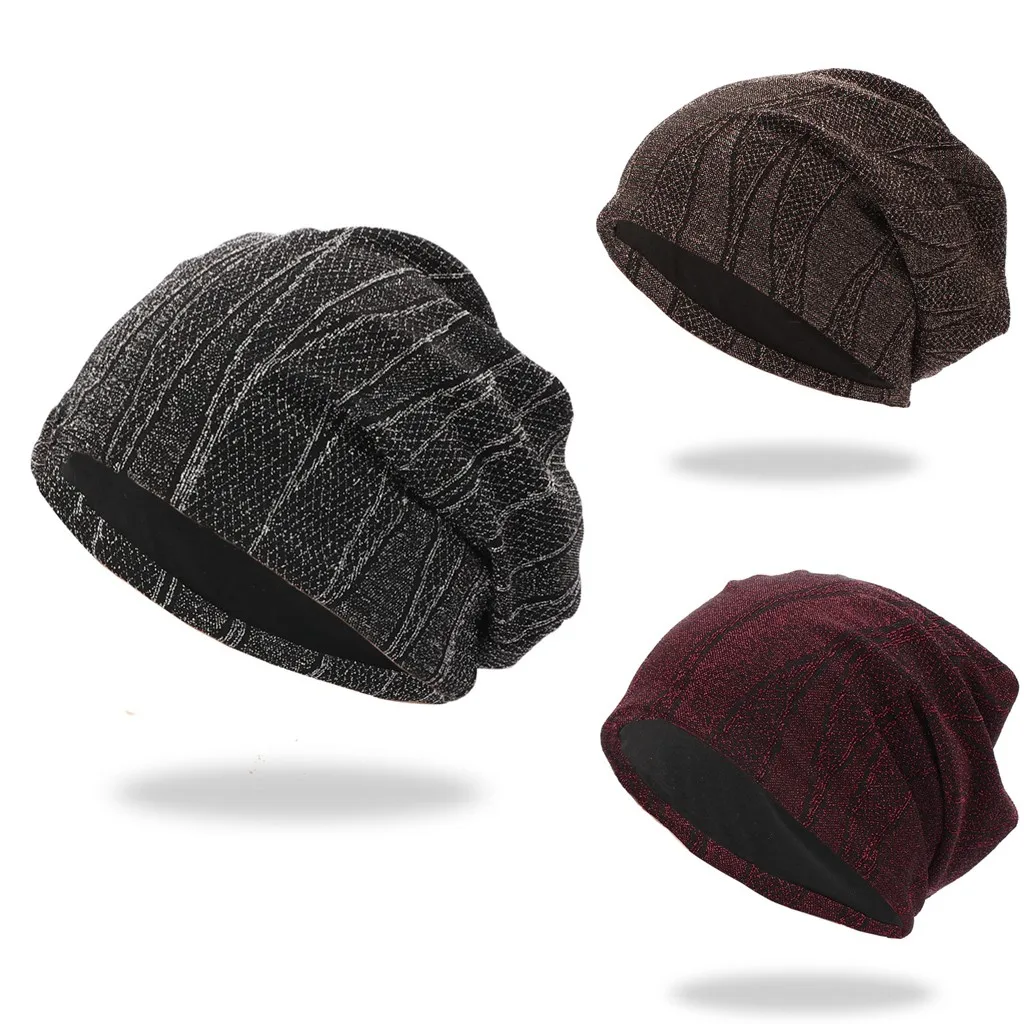 Мужская и женская одноцветная мешковатая теплая вязаная крючком Шапка бини со