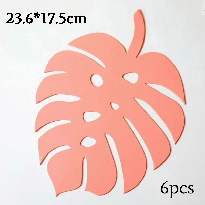 6pcs pink monstera Золотые Цветы Листья баннер стены фон гигантская бумага поддельные лепестки роз баннер юбилей день рождения праздничные Свадебные украшения - Цвет: 6pcs pink monstera