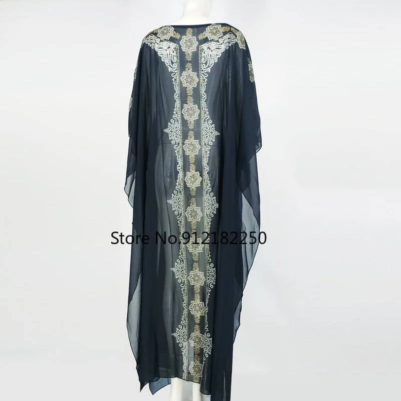 Abaya роскошное марокканское платье-кафтан мусульманское черное арабское платье