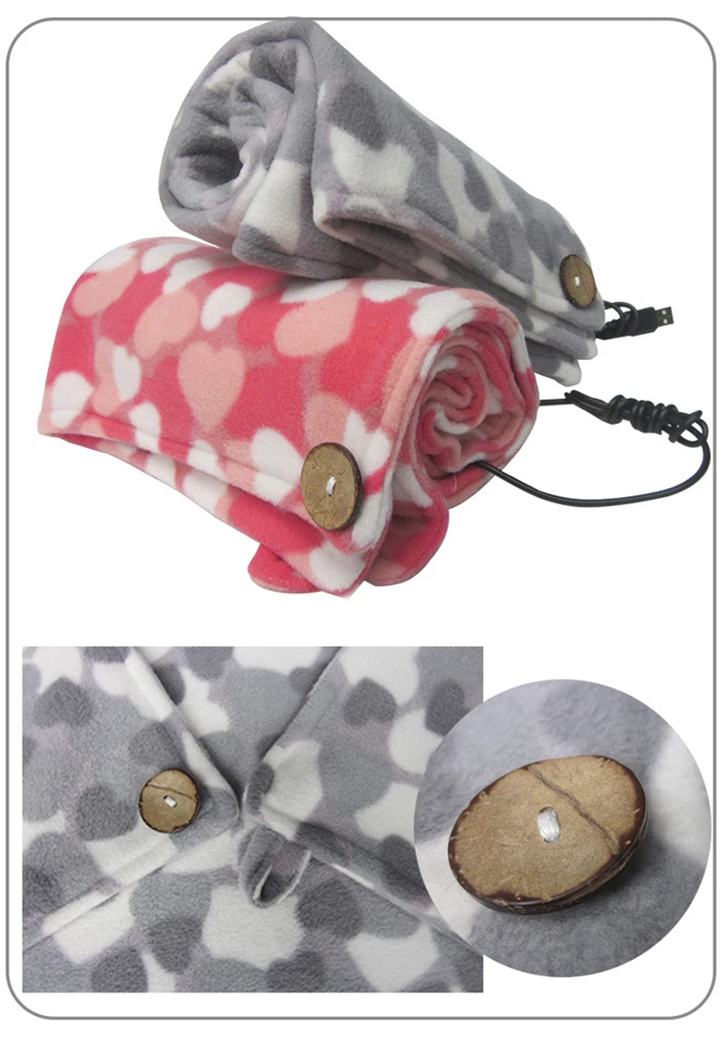 

70*45CM Car Home Electric Heating Blanket Pad USB Heating Shawl Shoulder Neck 5V Carbon Fiber Heating Shawl