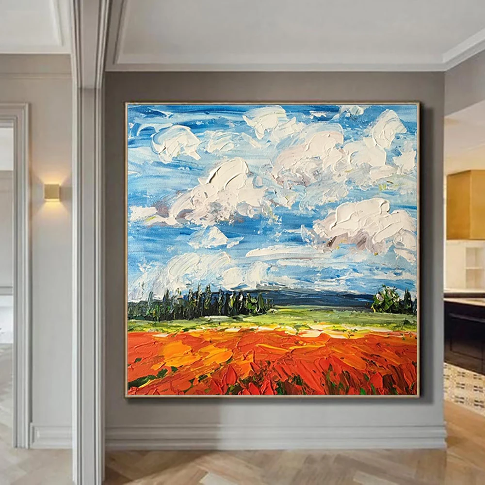 Ручная роспись текстуры абстрактная цветная картина маслом на холсте