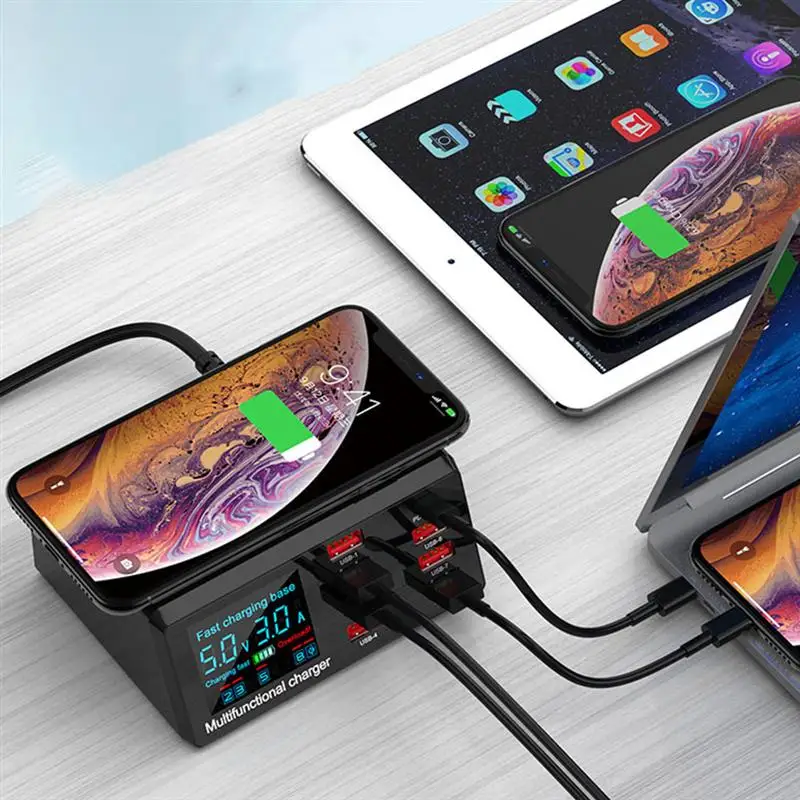 QC3.0 зарядка PD Type C 18 Вт Беспроводное зарядное устройство Портативный USB телефон