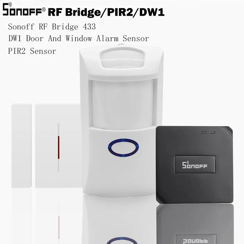 Sonoff PIR 2 датчика DW1 датчик сигнализации RF Bridge 433 МГц Wifi беспроводной