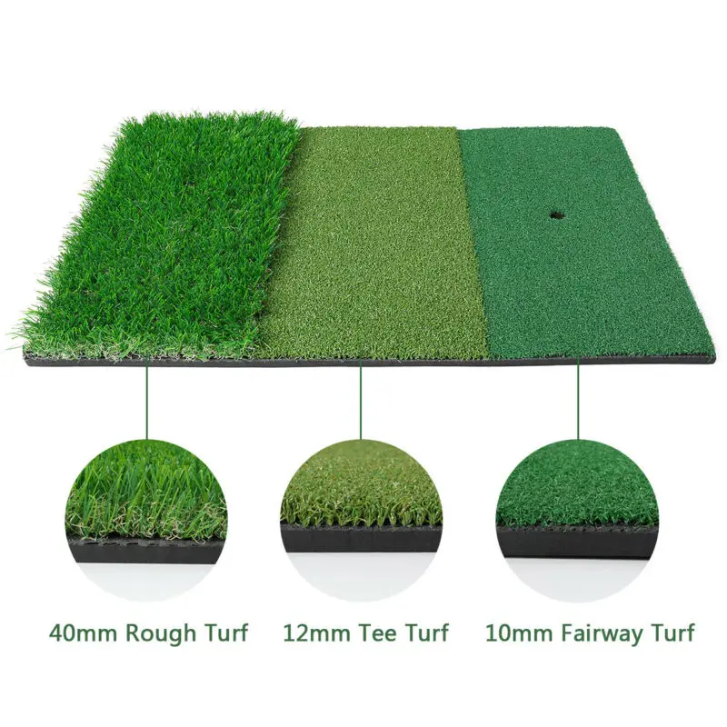

23.6x15.7in Golf Mat Portable Hitting Practice Pad Turf w/ Tees Indoor