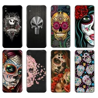 black tpu case for xiaomi redmi 7a 8 8a 9 9a 9c case redmi note 8t 8 pro t note 9 9s 9 pro case mexican skull girl tattooed art