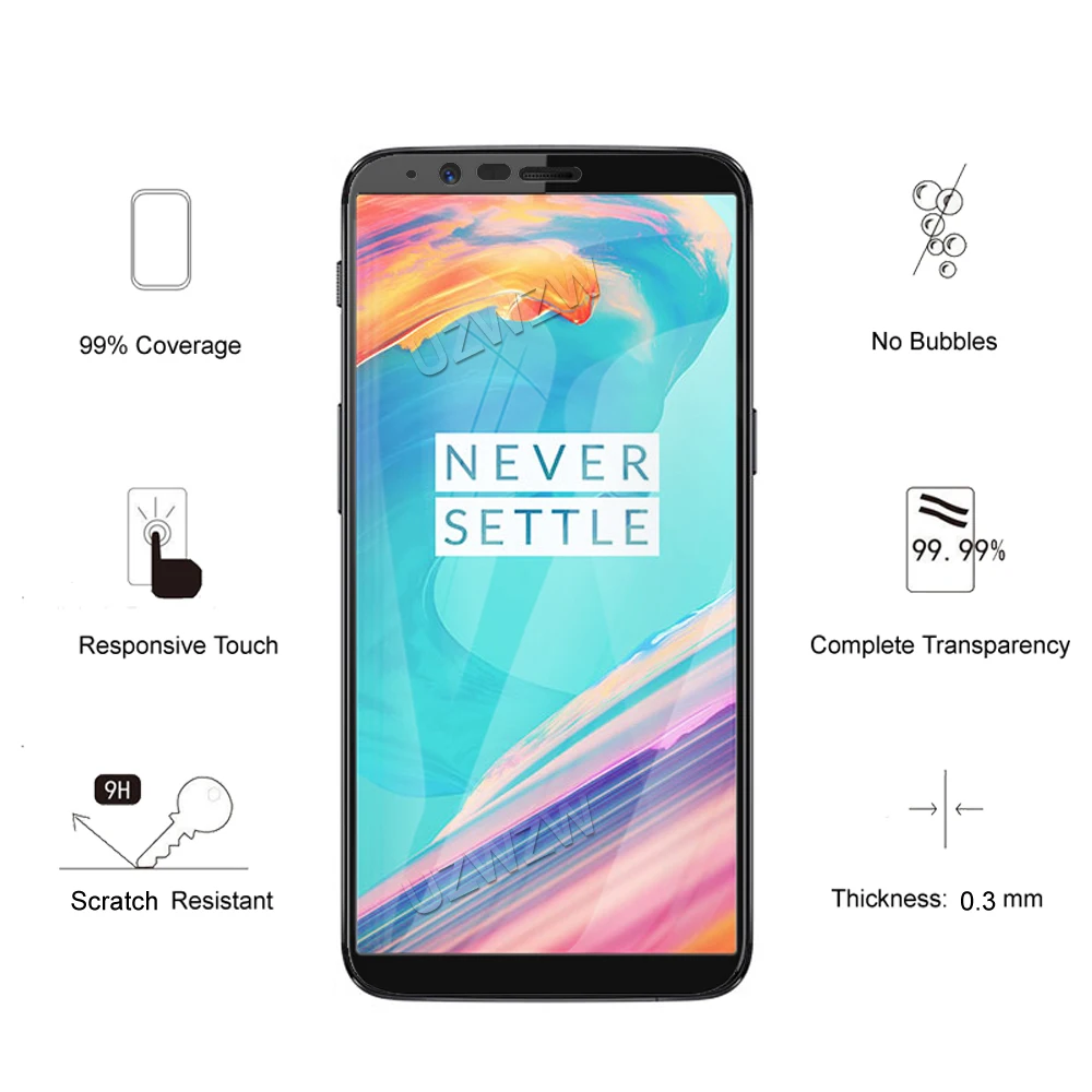 for oneplus 5t full coverage tempered glass phone screen protector protective guard film 2 5d 9h hardness free global shipping
