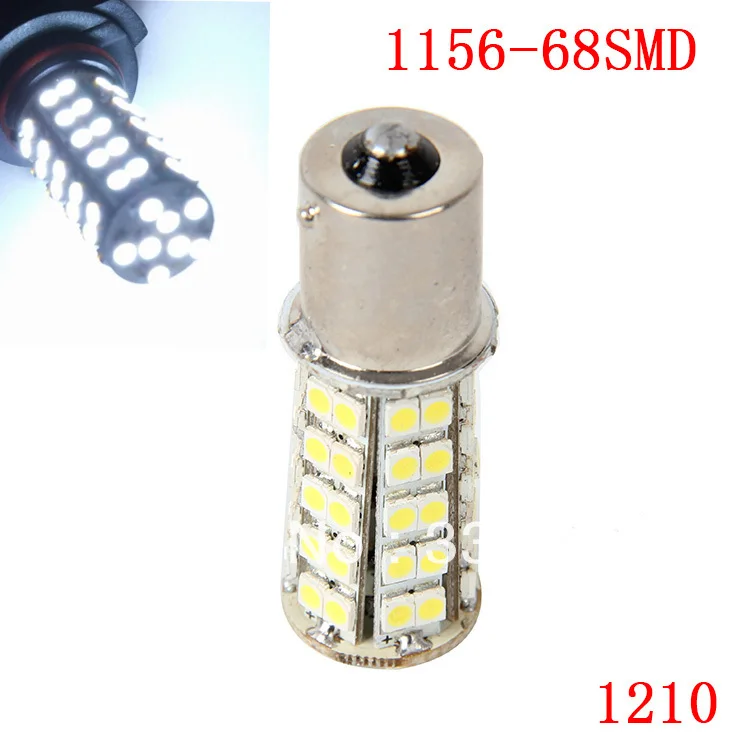 1 шт. 1156 68SMD 1210 белая микродержательная Светодиодная лампа для автомобиля с белым
