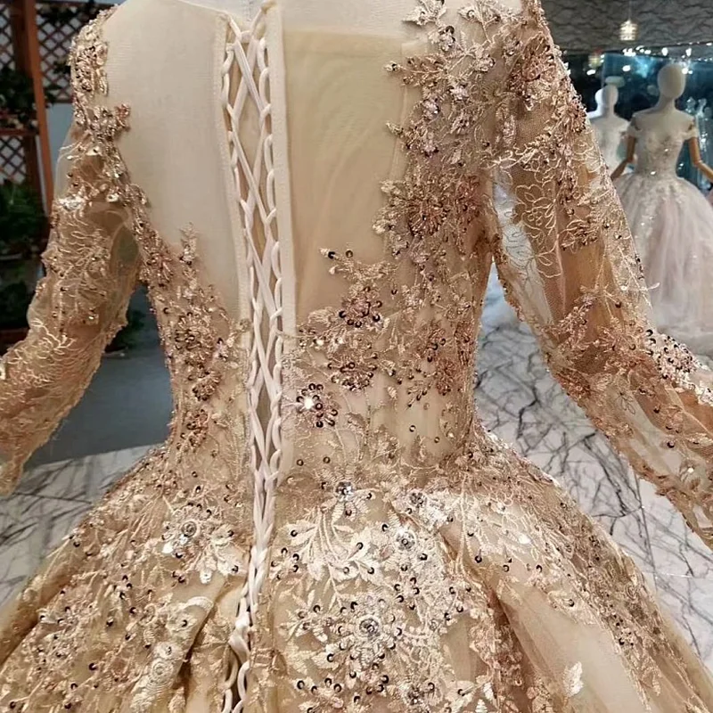 LS147944 роскошные женские вечерние платья в Дубае с круглым вырезом и длинным