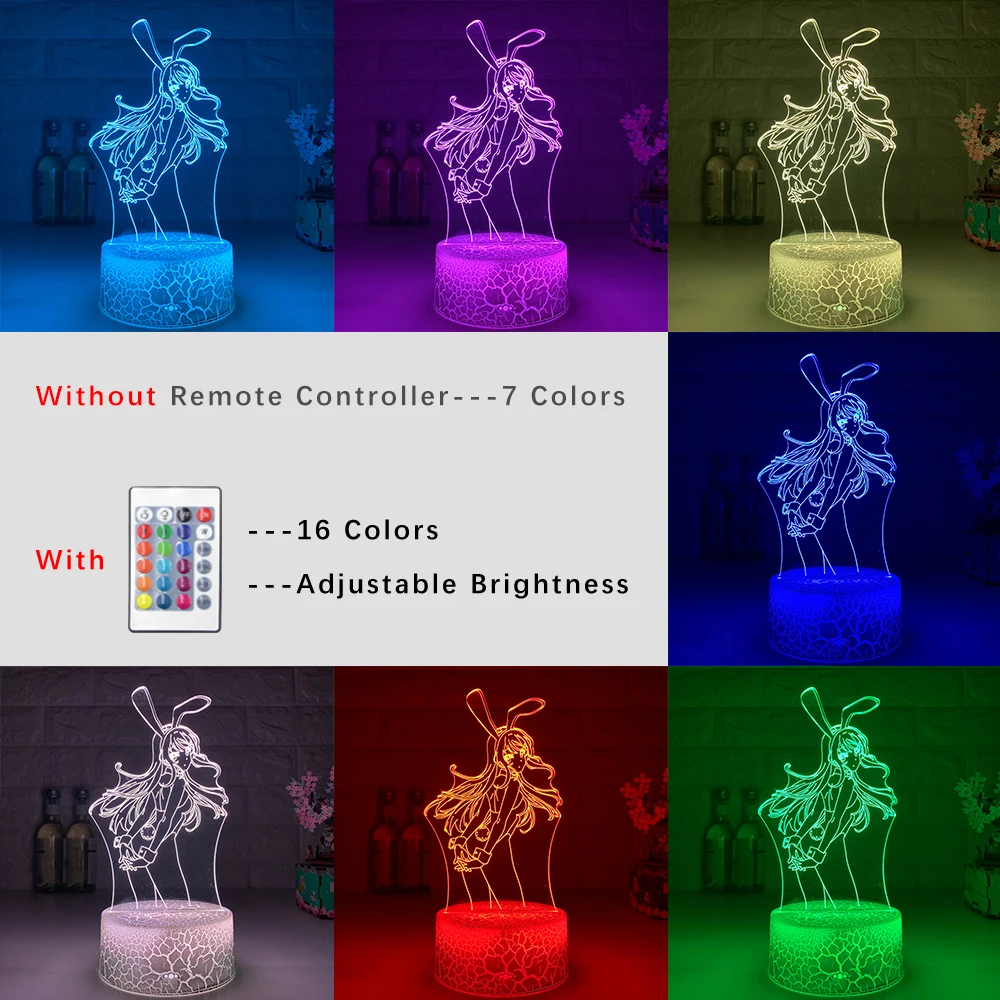 New Led Night Light Zero Two Figure Table 3d Lamp for Bed Room Decor Anime Waifu Gift Darling In The Franxx | Лампы и освещение