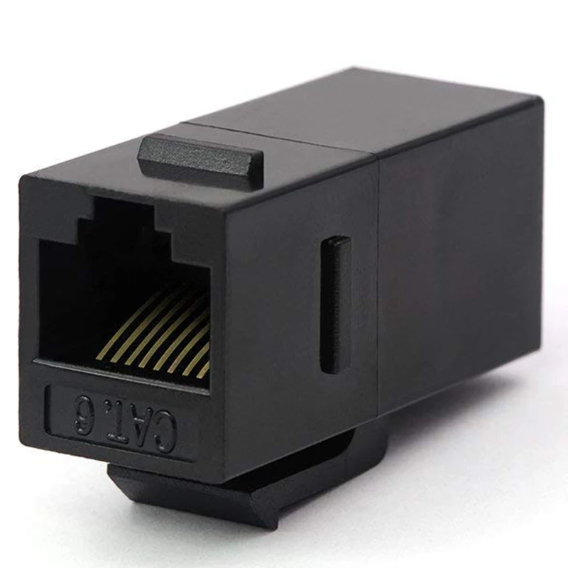 

50-Pack CAT6 RJ45 Keystone Jack Inline Coupler Black
