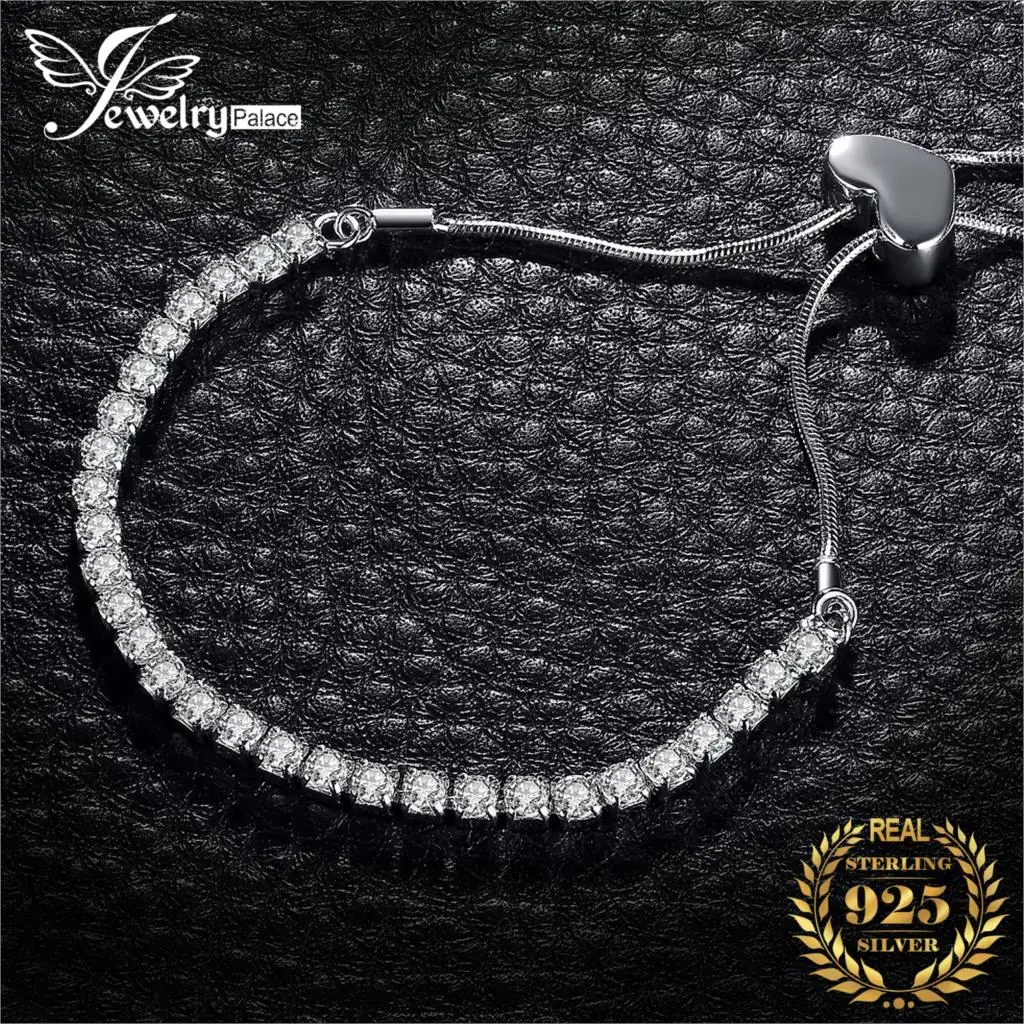JewelryPalace любовь вечность 4ct кубический цирконий регулируемый браслет
