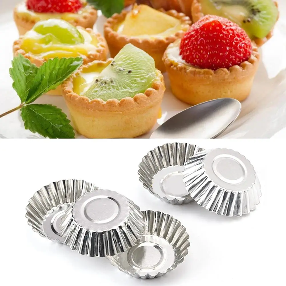 100 шт. формы для яичного пирога Нержавеющая сталь капкейков утолщенный